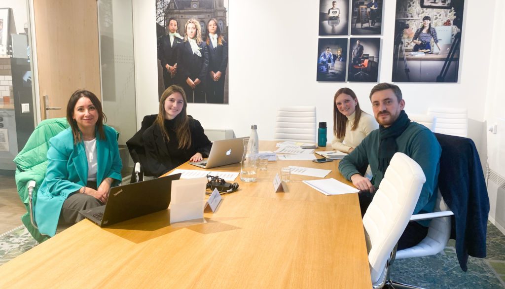 De gauche à droite: Imene Guidoumi (Accenture), Clémentine Offner (WeConnect), Jessie Fisch (JEL) and Thibaut Ciccone (Nyuko)
